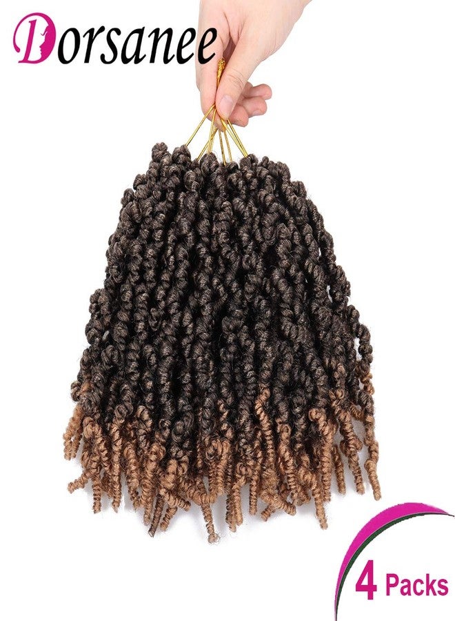 دورساني شعر كروشيه مجدول مسبقًا من دورساني، 8 بوصات، 4 عبوات، شعر كروشيه قصير مجعد، ضفائر كروشيه حلقية مسبقًا، ضفائر صغيرة من نوع باشون تويست، وصلات شعر صناعية منفوشة (8 بوصات، T27#) - Image 4